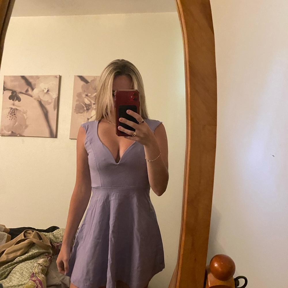 a light purple mini dress